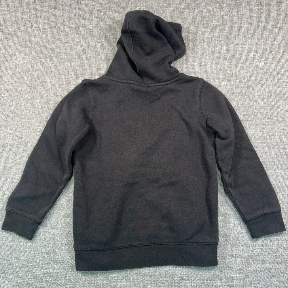 Nike Boys Sportswear Club Fleece Pullover Hoodie Black White Logo Size 6 5-6YRS